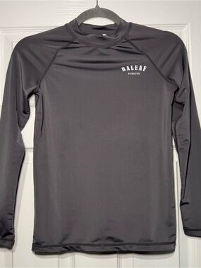 Baleaf Black Long Sleeve Surf Gray Rash Guard - Ocean Summer